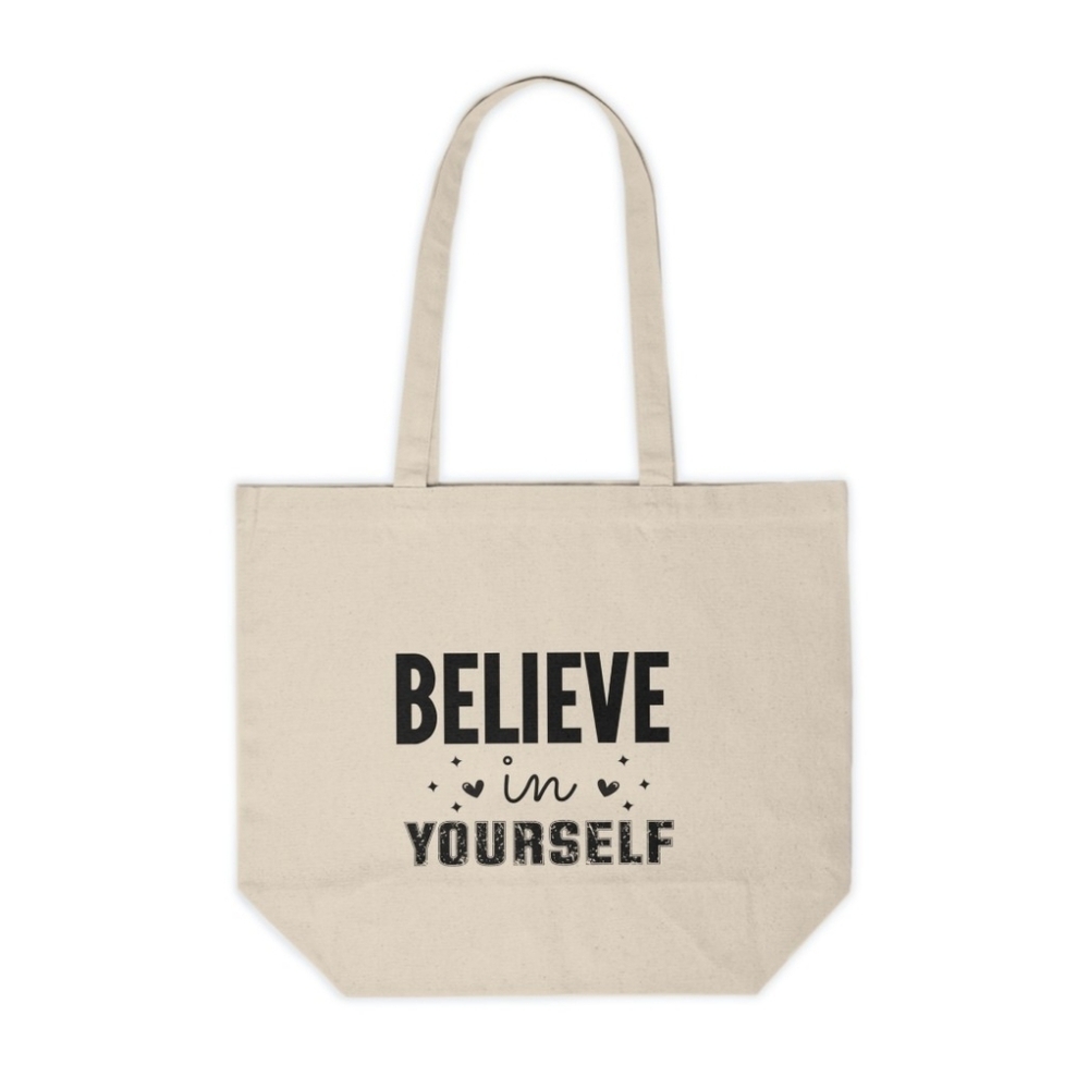 Believe In Yourself Motivational Custom Canvas Tote Bag